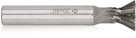 Fresa de Cola de Milano de 60 Grados, Fresa de Cola de Milano de Vástago Recto de Carburo de 20 Mm Y 6 Flautas para Acero Inoxidable Acero Aleado Acero Al Carbono Y Otros Materiales Metálicos