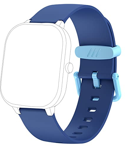 HENGTO Weiches Silikon-Smartwatch-Ersatzarmband, 16 mm, für Jungen und Mädchen