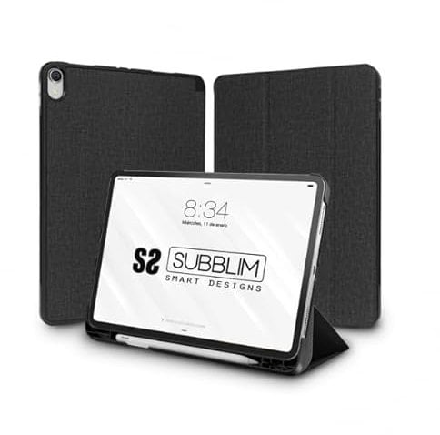 SUBBLIM Funda Tablet Shock Case para iPad 10.9 10A Gen y iPad de 11” de 11A Gen Negro Shock Absortion Dos Ángulos De Visión Exclusiva Slot Apple Pencil