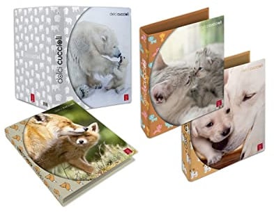 Pigna, A4 Ringbuch SWEET PUPPIES, sortierte Themen, Ringbuch, Organisation von Schulnoten und/oder Dokumenten, Format 27x32 cm, 5 Stk.