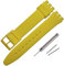 Rihahisy Bracelet de montre de rechange en caoutchouc de silicone pour Swatch (20 mm, jaune)