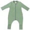 Hofbrucker Baby Schlafsack mit Füßen aus 100% Bio Baumwollfleece - Ganzjahres Schlafsack Babyschlafsack Frühling Herbst (Salbei, 74-80)