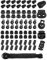Sinofort 100Pcs Toggles for Drawstrings 5 Styles Toggles for Cord Locks Spring Toggle Drawstring Toggle With 3mm*4m Black Spring Rope for Shoelaces Clothing Backpack