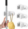 FOTINOR Mop Broom Holder 3Pcs Mop Holder Organizer with Hooks Wall Mounted Self Adhesive Broom Holder for Mop and Broom,Tool Tidy Storage Fit Bathroom,Office,Kitchen,Garage, Garden