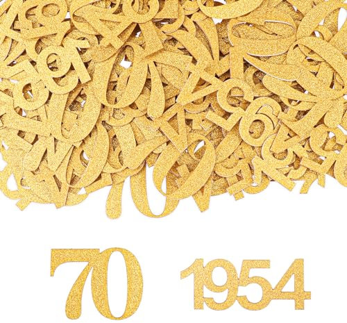 GoldRock Konfetti 70 Geburtstag Deko Groß 4-4,9cm,100 Stk Tischdeko Gold Deko 70. Geburtstag Frau,Streudeko 70. Geburtstag Deko,70 Geburtstag Mann Deko 1954,Streudeko zum 70 Jubiläum,70er Dekoration