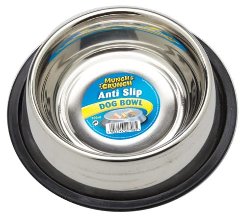 Munch & Crunch Stainless Steel Dog Bowl – 700ml Capacity for Small and Medium Dogs
