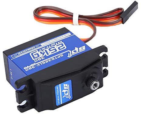 Yctze Servo Numérique à Rotation Continue 360 ​​25 Kg, SPT5525LV-360 pour Robots RC, Treuil Puissant à 360°, Idéal pour Les Modèles de Voitures et Accessoires