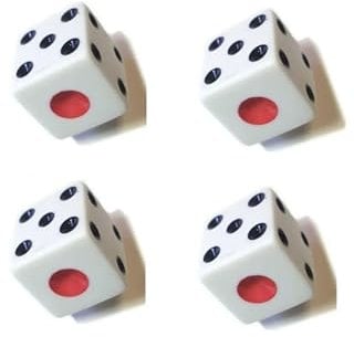 [4 Stück] Tavla Zarı Tavla Würfel - Backgammon Dice - Tavla Zari 8 x 8 x 8 mm - Klein Würfel - Tavli - Nardi - Tavola Reale - Tables Reales