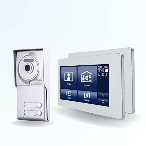BT Security Portier interphone vidéo Neo 2 Fils - 2 Appartements - 2 écrans tactiles Smart 7 Blanc