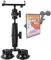Soporte de aluminio para tablet para todos los iPad, soporte de doble ventosa ajustable de 360° para parabrisas de coche, camión, techo solar, compatible con iPad Pro 12.9 Mini Air, Galaxy Tabs y