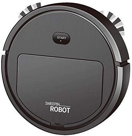 Zhwkelvs Smart Robot Aspirador 3 en 1 MáQuina de Limpieza del Hogar Aspiradora AutomáTica, Negro