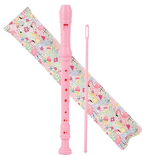 Czzmy Soprano Flauta Dulce Para Niños Principiantes,Flautas Dulces Soprano 8 Agujeros con Herramienta de limpieza, Regalo Para Niños,Principiantes,Jugadores Profesionales(2-Flamenco)