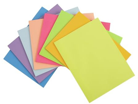 Wowivy 8 Blöcken Große Haftnotizen 152 mm x 203 mm, 8 Farben Post Selbstklebenotizen, Helle sticky notes Bunte Super klebezettel Pads, starker Klebstoff, 40 Blätter/Block, 320 Blätter Gesamt