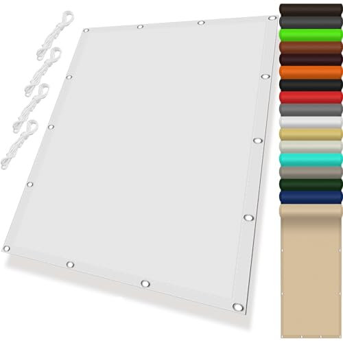 Voile d'ombrage Carré 0.5 x 4 m Imperméable PES Protection 98% UV Parasols & Voiles d'ombrage pour Extérieur, Jardin, Terrasse, Blanc