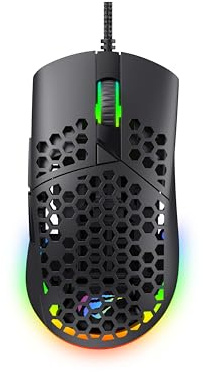 Havit MS1036 Gaming Maus Kabellos 7200 DPI - Kabellose Gaming Maus mit 7 Programmierbare Tasten, RGB, Ultraleichtes Honeycomb-Design - Maus Kabellos Gaming für Präzision und Komfort