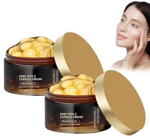 Crème Capsule Deep Vita C, Crème Deep Vita C, Crème Capsule Dorée, Crème Capsule De Vitamine C Profonde, Hydratant Pour Le Visage Capsule Dorée Profonde De Vitamine C (2 pièces)