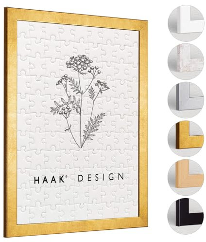 Haak Puzzlerahmen Lavanda Blattgold 36 X 49 cm (ca. 500 Teile) Bilderrahmen Rahmen für Puzzle