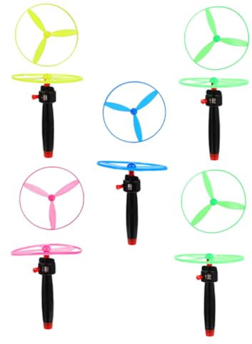 Vaguelly Platillo Volador Interactivo con Cuerda para Tirar Juguete para Niños Disco de Platillo de 10 Cm Juguetes para Exteriores para Niños Y Niñas