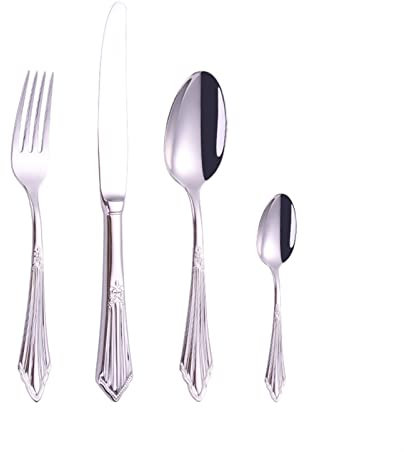 OLSKFUH Besteck-Sets 4-TLG. Geschirr-Set Messer Gabel Löffel Tischbesteck Edelstahl Komplettes Geschirr Zero Waste Küchengeräte-Sets Besteck-Set Geschenk,