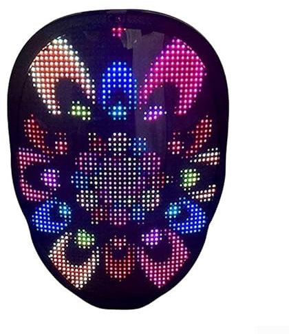 CWOQOCW Led Mask, LED Face Changing Mask App-Controlled DIY Portable Cosplay Supplies For Parties Events Music Gatherings (battery)