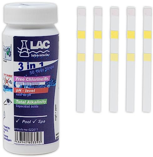 Tiras analiticas 3 en 1 Cloro, PH y alcalinidad para Piscina - Laboratorios LAC