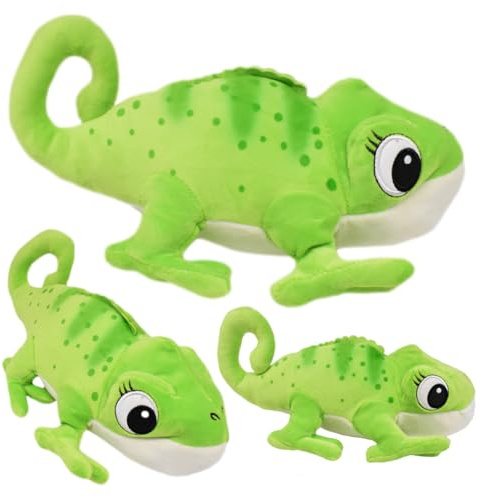 NTEVXZ Chamäleon Plüschtier Grün Chamäleon Kuscheltier Simulation Eidechse Plüschtier Eidechse Puppe Geburtstagsgeschenk für Jungen Mädchen Kinder 30 cm