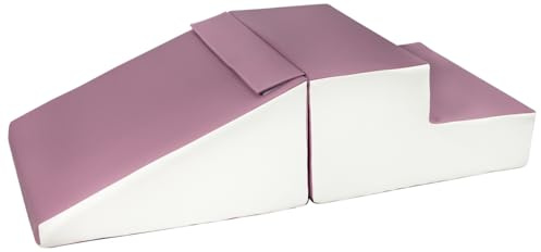 Velinda MiniRutsche-Set Großbausteine Schaumstoffbausteine Softsteine Krabbellandschaft (Farbe: weiß, grau, violett)