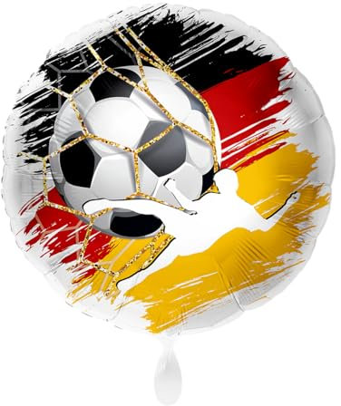 Folienballon * FUSSBALL DEUTSCHLAND * als Deko oder Geschenk zu Geburtstag und Party | 43cm, für Helium und Luft | Fußball Soccer WM EM Ballon Luftballon