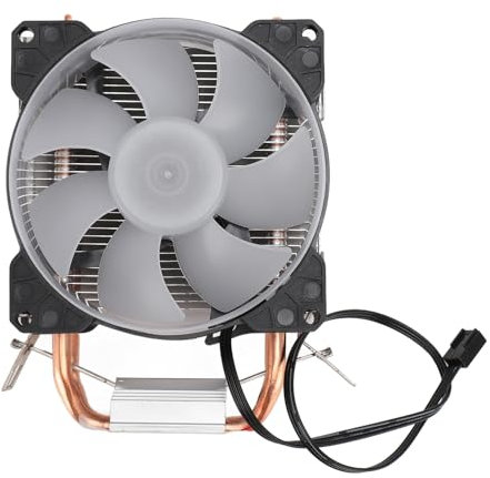 Low Profile CPU Cooler, CPU Fan Be Quiet CPU Cooler Heat Pipes RGB Lighting Computer CPU Cooling Fans 90mm 48cfm 1800PRM 2 Copper for LGA115X for AM4