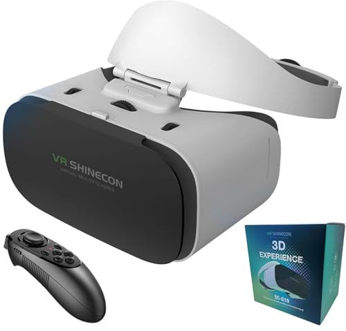 CXCZFG Casque VR Téléphone Manette, Lunettes VR 3D TV, Films Et Jeux Vidéo, Casque Réalité Virtuelle Compatible IPhone/Android (4,7 À 7,1 Pouces)(052)