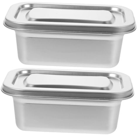 TOPPERFUN 2pezzi Contenitore Per Gelato Acciaio Inossidabile Con Chiusura Ermetica Per Conservazione Di Gelato Te Scatola Di Stoccaggio Resistente Per Freezer Capacità Generosa Design Elegante