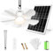 Gliztech Lampadario Ventilatore Solare, Lampadario con Ventilatore da soffitto con luce da 20000 mAh con Illuminazione, Pannello Solare e Telecomando, Patio, Ombrellone, Gazebo, Tettoia, Campeggio
