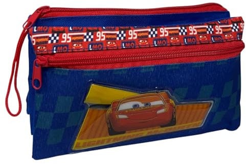 CARTOON Schüleretui mit 3 Fächern, mit mehreren Fächern, Schreibwaren, Organizer, Stifteköcher, Cars, Taschen-Organizer