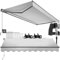 tectake®, tenda da sole per esterno a bracci estensibili, avvolgibile, manovella, impermeabile, protezione UV, tessuto poliestere, struttura alluminio, balcone, terrazzo - 300 x 250 cm Grigio Chiaro