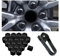 WSDUILA 20 Pièces Cache Ecrou pour VW Beetle Caddy Caravelle T5 T6 T6.1 EOS, Anti-poussière Couvercle de Jante placage Hexagonal Chrome Boulon,Black-19mm