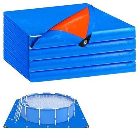 Telo protettivo rettangolare per piscina, 300 x 400 cm, pieghevole, impermeabile, rettangolare, con rivestimento su entrambi i lati, per piscine e vasche idromassaggio