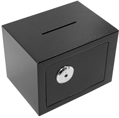 4.6L Tresor für Zuhause, Mini Tresor Kinder mit 3 Mechanische Schlüssel, Möbeltresor mit Einwurfschlitz