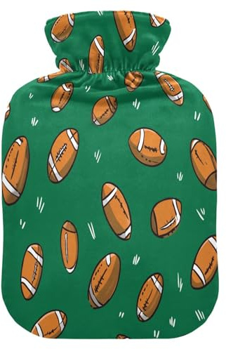 Footballs Hot Cold Water Bottle with Fleece Cover PVC Hot Water Bag 2 Liter