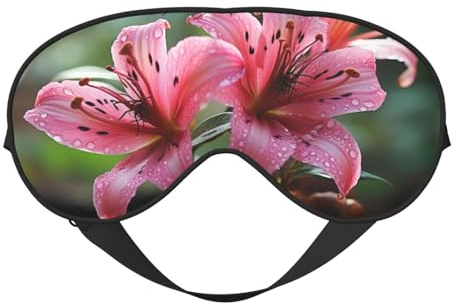 Schlafmaske mit Lilien- und Schmetterlings-Aufdruck, blockiert Licht, modische Augenbinde für Damen und Herren, Flugzeug, Reisen, Nickerchen