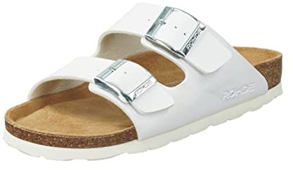 Rohde Damen, Frauen, Klassische Sandalen, Sandalen,Pantoletten,Sommerschuhe,Hausschuhe,Kork-fußbett,Weiss,41 EU / 7.5 UK