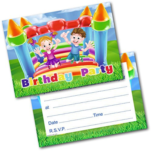 doodlecards Kids Birthday Party Bouncy Castle Invitations Invites Pack of 20 Postcards and Envelopes