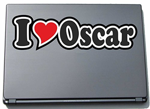 INDIGOS UG - Aufkleber - I Love Heart Decal Sticker Laptopskin 297 mm - Ich Liebe - I Love Oscar - Laptop Netbook Computer - Sticker mit Namen vom Mann Frau Kind