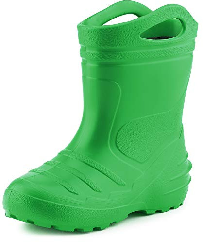 Ladeheid Gummistiefel Kinder federleichte Eva Regenstiefel für Mädchen und Jungen Thermo Gummistiefel gefüttert KL051 (Grün, 34 EU)