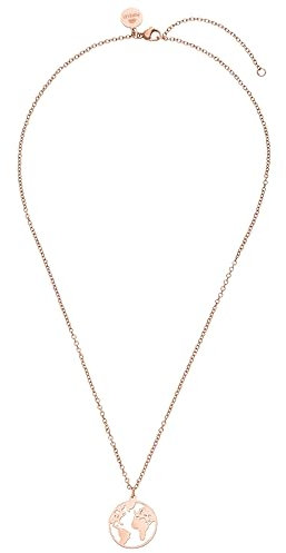 Purelei® World Map Kette Damen (Roségold) – Halskette Damen aus langlebigem Edelstahl – Wasserfeste Kette – 40-45 cm Länge verstellbar – Halskette für deinen individuellen Look