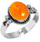 Jeweloporium Orange Bernstein 925 Sterling Silber Ringe für Frauen mit Stein viktorianisch Silber Ringe Größe 55(17.5) Halloween Geschenk Handgefertigt Schmuck
