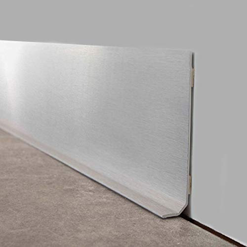 99 DECO Plinthe PVC Lot de 10 Blanche (Alu Brossé - Lot de 25)