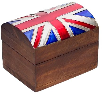 Tumia LAC Schmuckkästchen aus Holz, handgefertigt, Motiv Union Jack