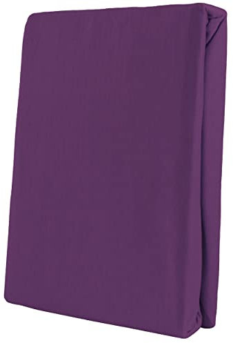 Leonado Vicent - Classic Spannbettlaken Bettlaken 100% Baumwolle Jersey Spannbetttuch in vielen Farben & Größen, Maße Spannbettlaken:180 x 200 cm - 200 x 200 cm, Farbe Spannbettlaken:Lila