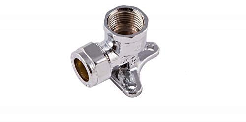 COMAP 75735 15mm Chrome Compression Back Plate Elbow - Plumbing Fitting