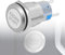 Botón de arranque del motor, botón de interruptor de arranque de encendido a prueba de agua de 12V 19mm(Plata)